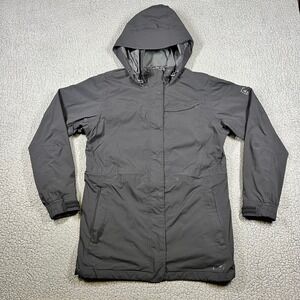 REI Elements E1 Element Jacket Womens Small Hooded Black Rain Coat